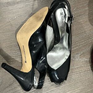 Naturalizer black patent peep toe pumps size 7